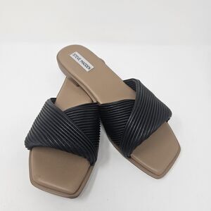 Steve Madden Womens SHOES 10 M Limitt Slide Sandal Black Synthetic